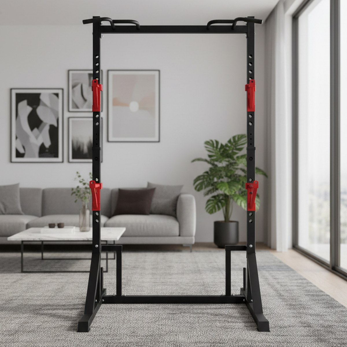 Adjustable Power Rack with Pul - Home Gym Power Rack ulasan dan harga