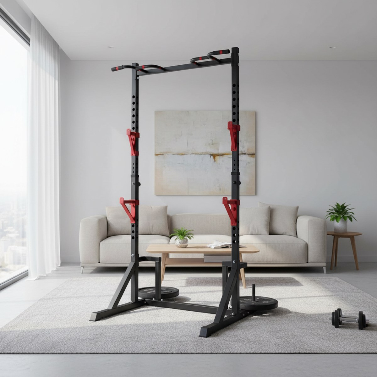 Adjustable Power Rack with Pul - Home Gym Power Rack ulasan dan harga