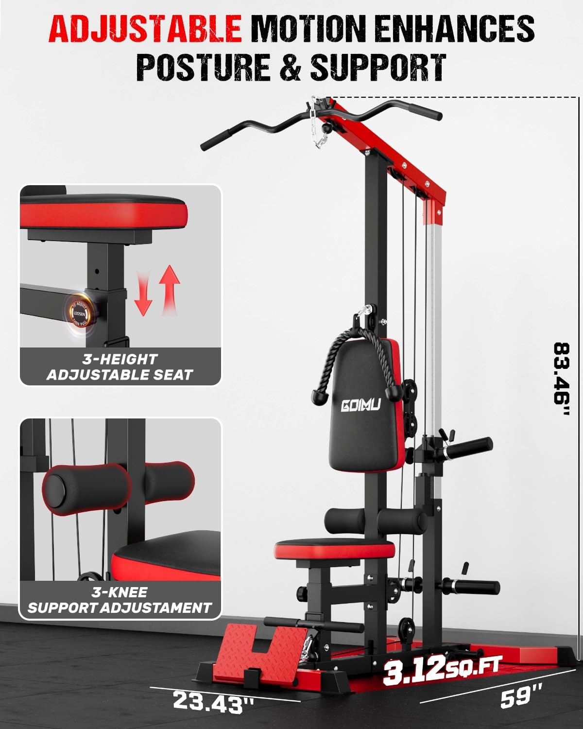 LAT Pulldown & Row Cable Machi - Home Gym Lat Pulldown Machine ulasan dan harga