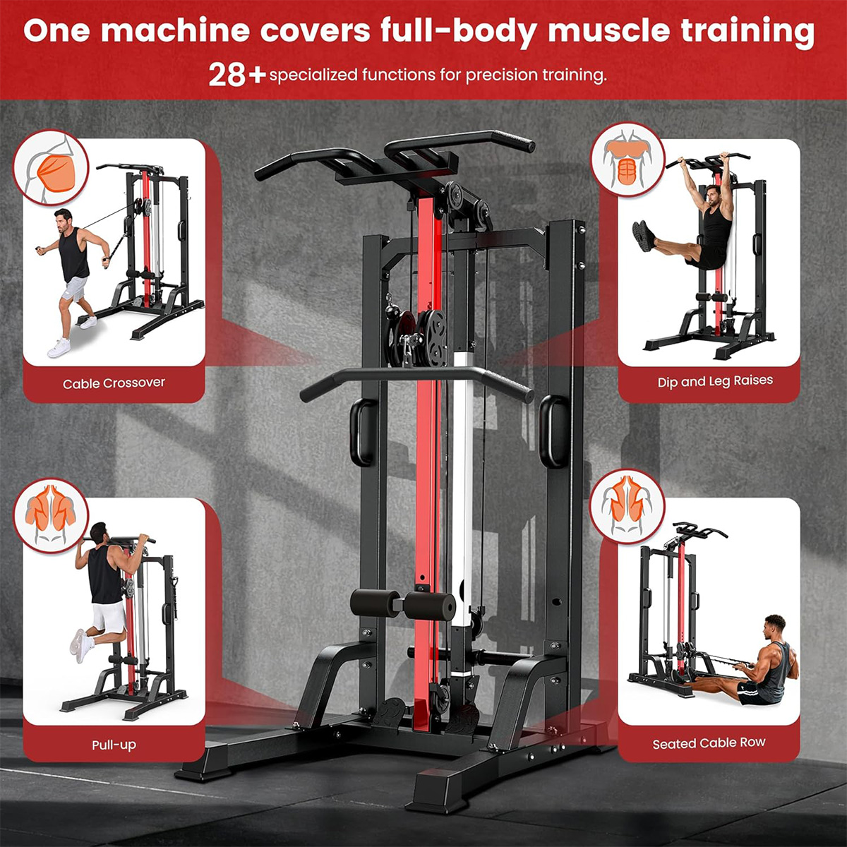 Pooboo Home Gym Machine - High - Home Gym Lat Pulldown Machine ulasan dan harga