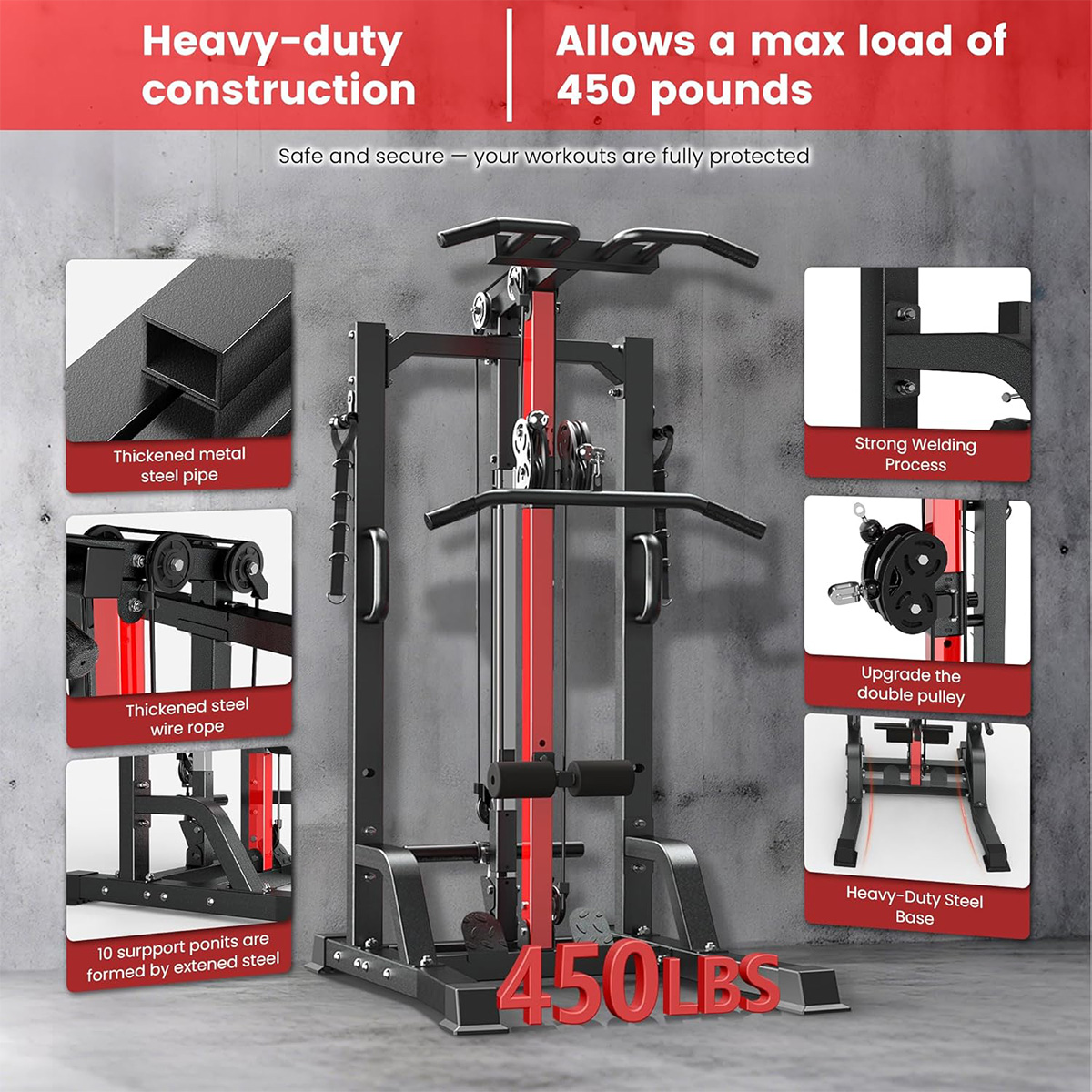 Pooboo Home Gym Machine - High - Home Gym Lat Pulldown Machine ulasan dan harga