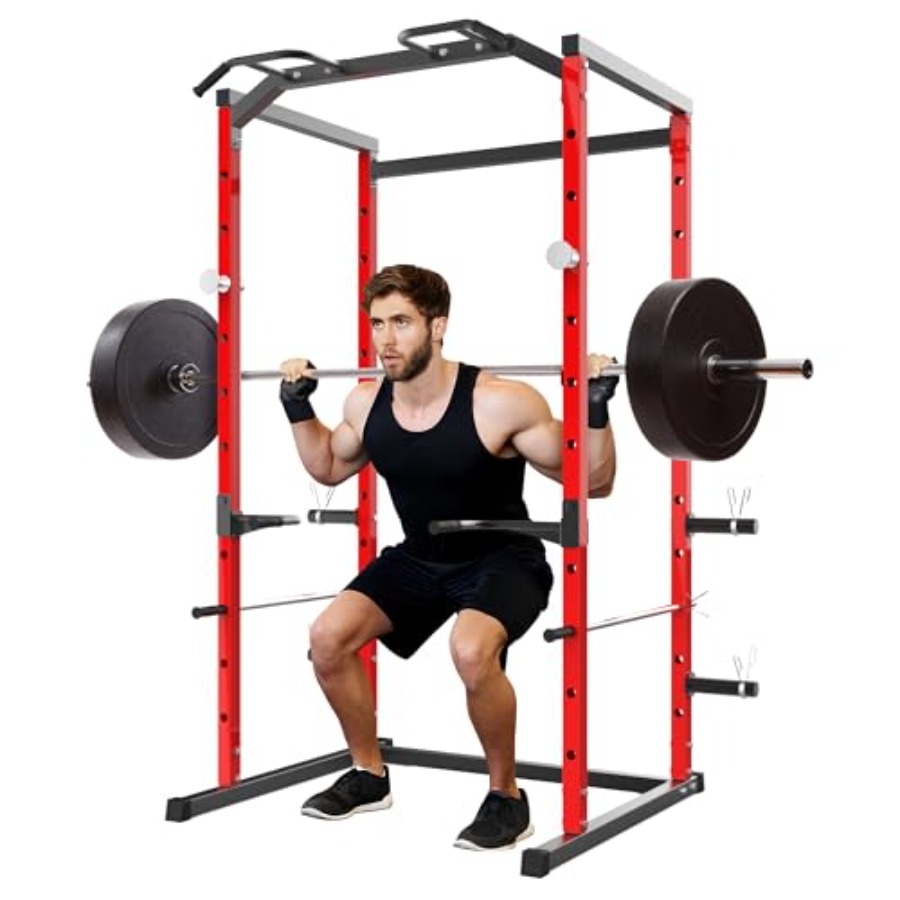 Heavy-Duty Power Cage with Pul - Home Gym Power Rack ulasan dan harga