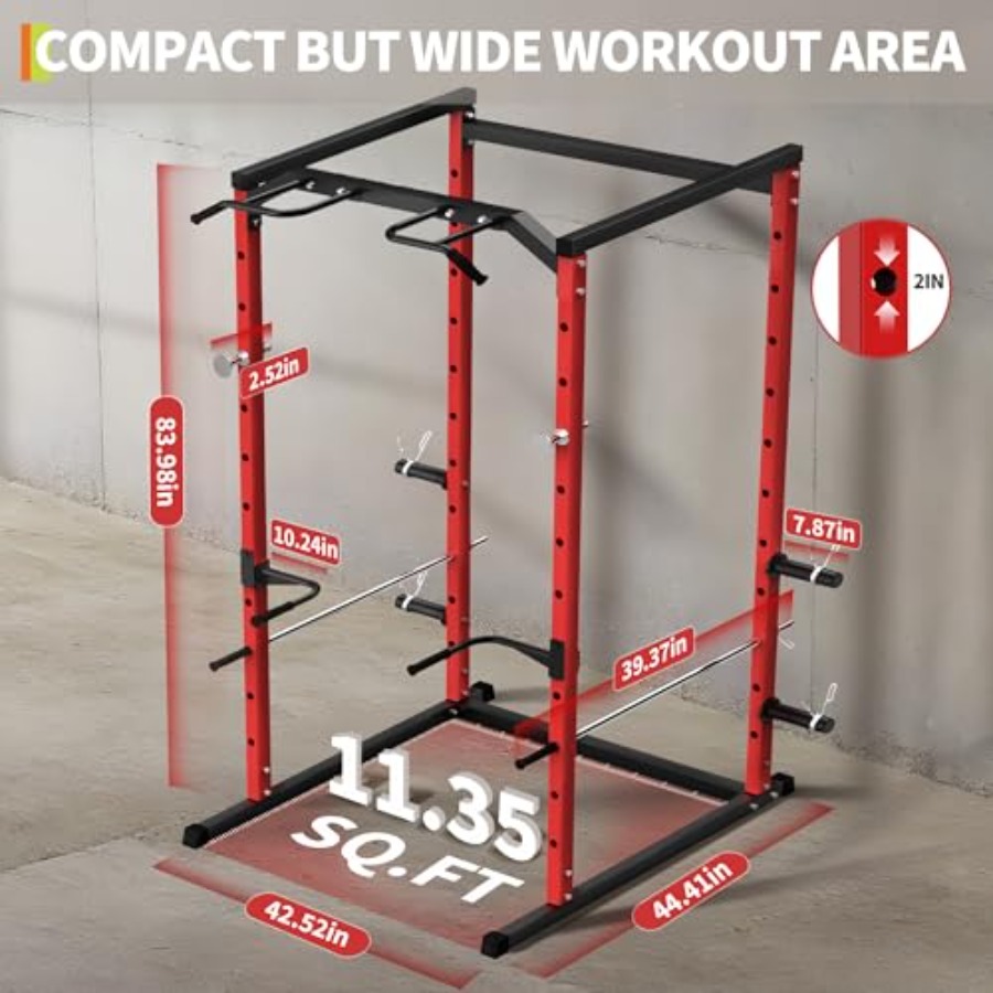 Heavy-Duty Power Cage with Pul - Home Gym Power Rack ulasan dan harga