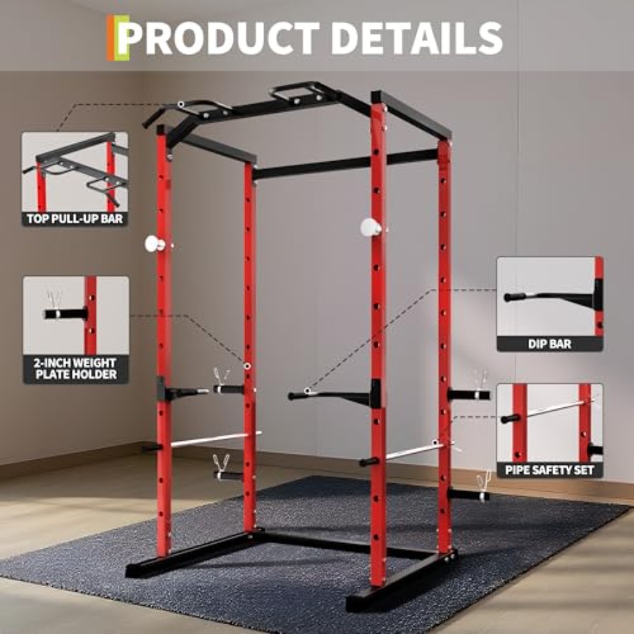Heavy-Duty Power Cage with Pul - Home Gym Power Rack ulasan dan harga