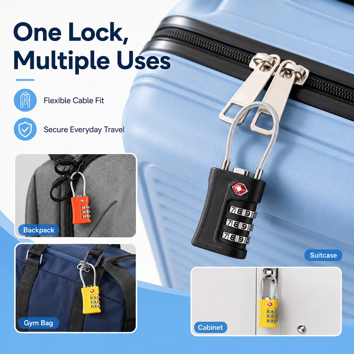 TSA Approved Luggage Lock 3 Di - Home Gym Necessities ulasan dan harga