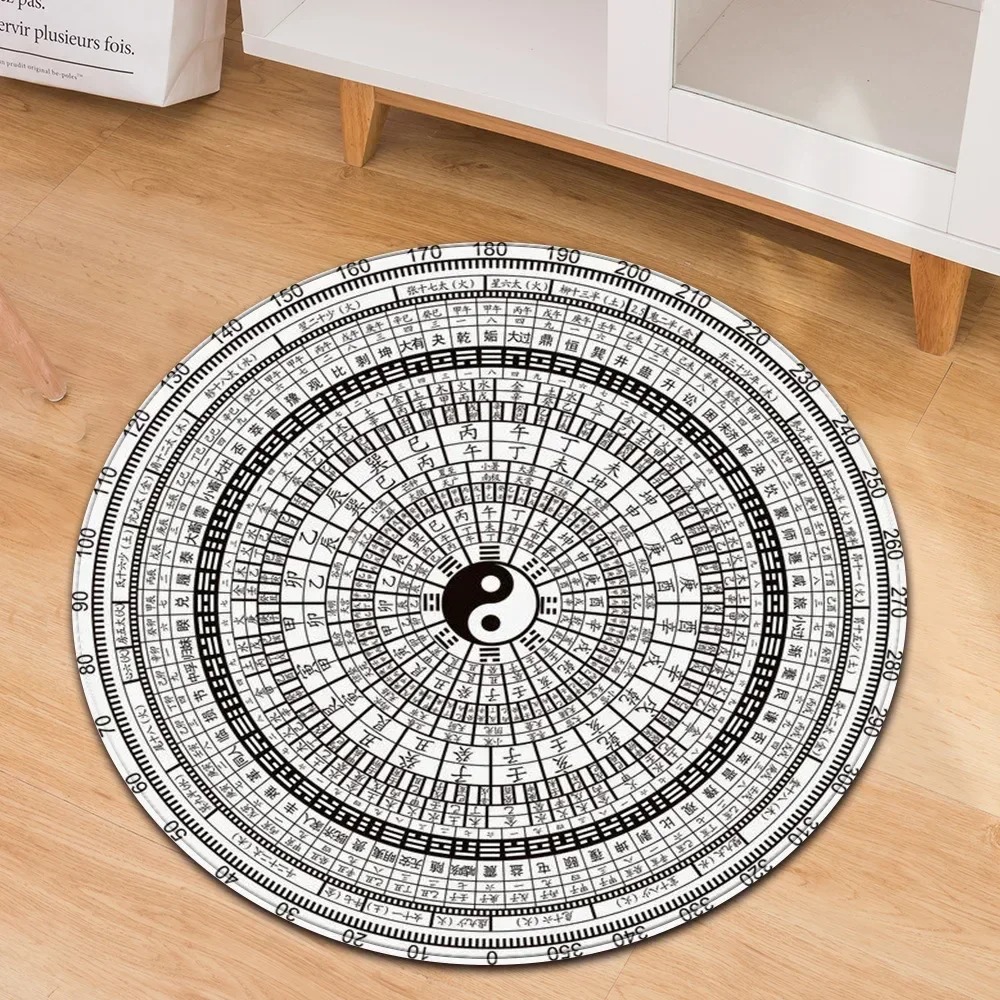 Yin Yang Taiji Round Rug Flowe - Home Gym Tunturi ulasan dan harga