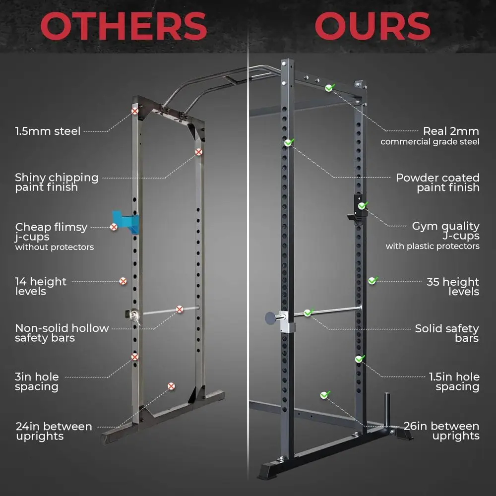 Multi-Function Squat Rack with - Home Gym Power Rack ulasan dan harga